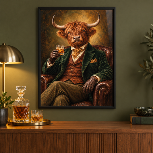 Highland Spirits framed lifestyle mockup – frame not included