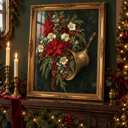 Jingle Blooms in an ornate gold frame