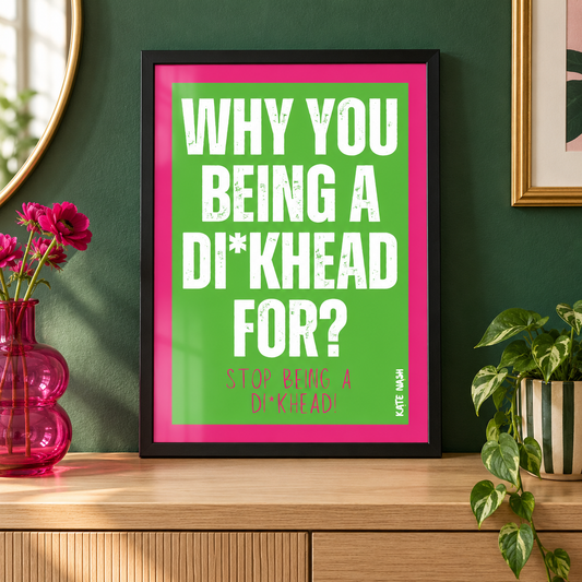 Kate Nash Dickhead Lyric Print in a close-up frame