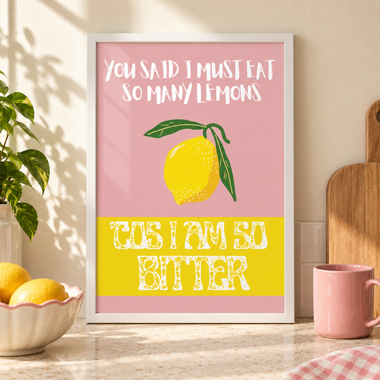 Kate Nash Lemons Lyric Print in a close-up frame