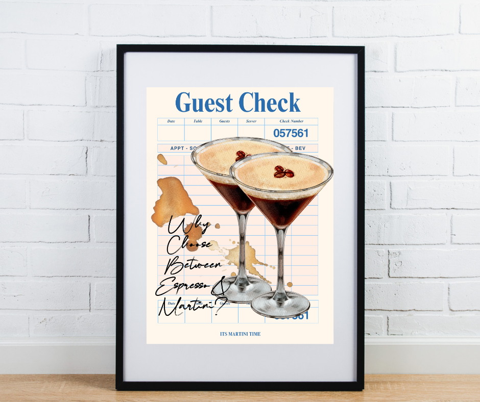 Guest Check cocktail Kitchen Print