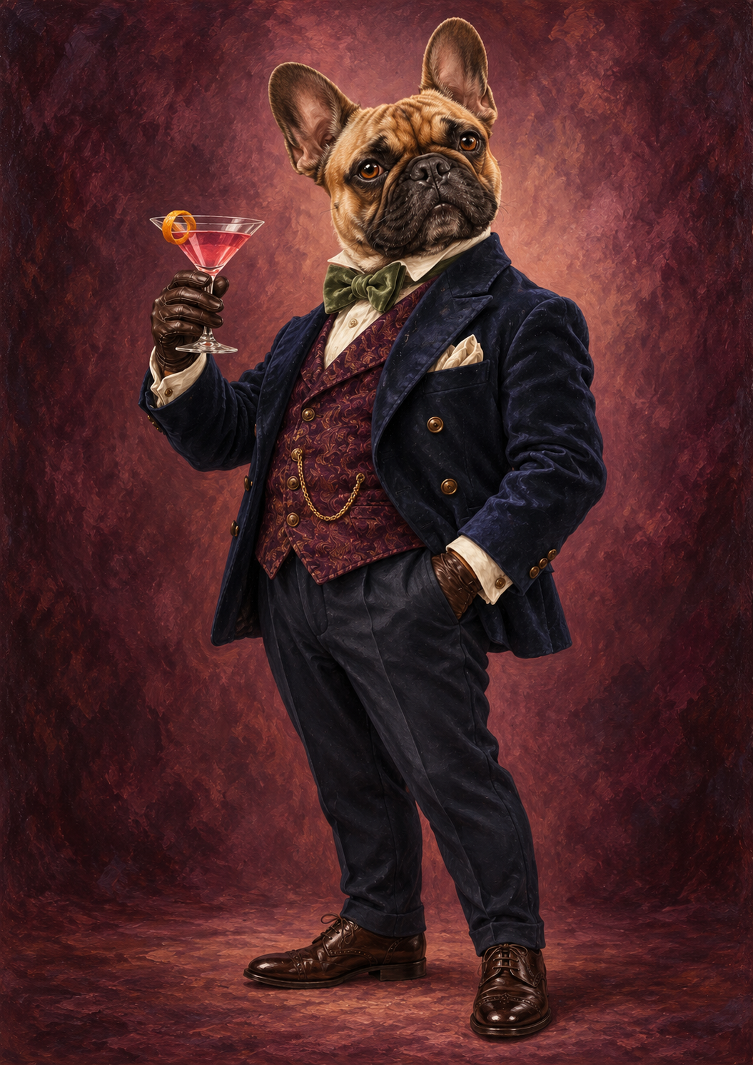 Le Chic Sip – French Bulldog & Cosmopolitan artwork