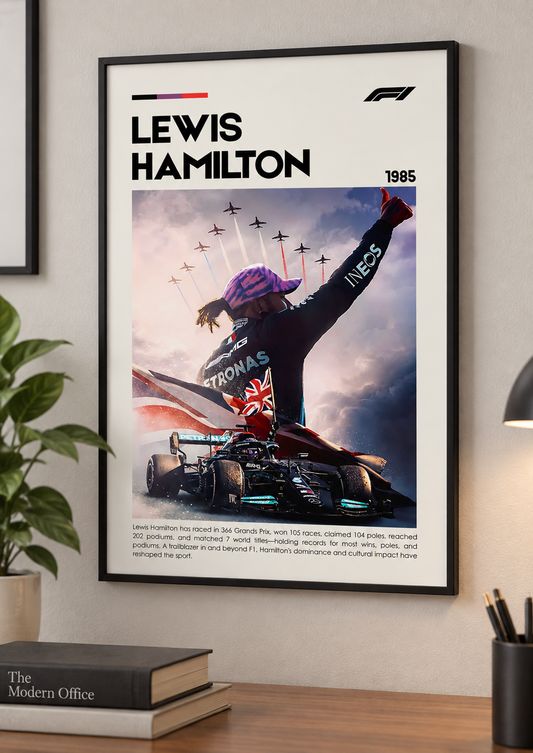 Lewis Hamilton Motorsport Print framed lifestyle mockup