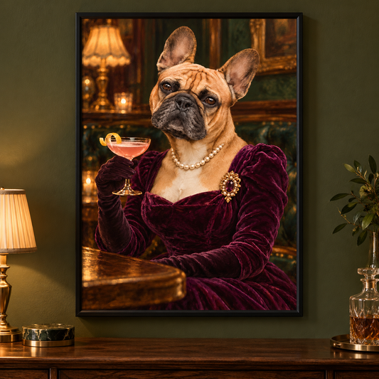 Madame French Martini framed lifestyle mockup – frame not included