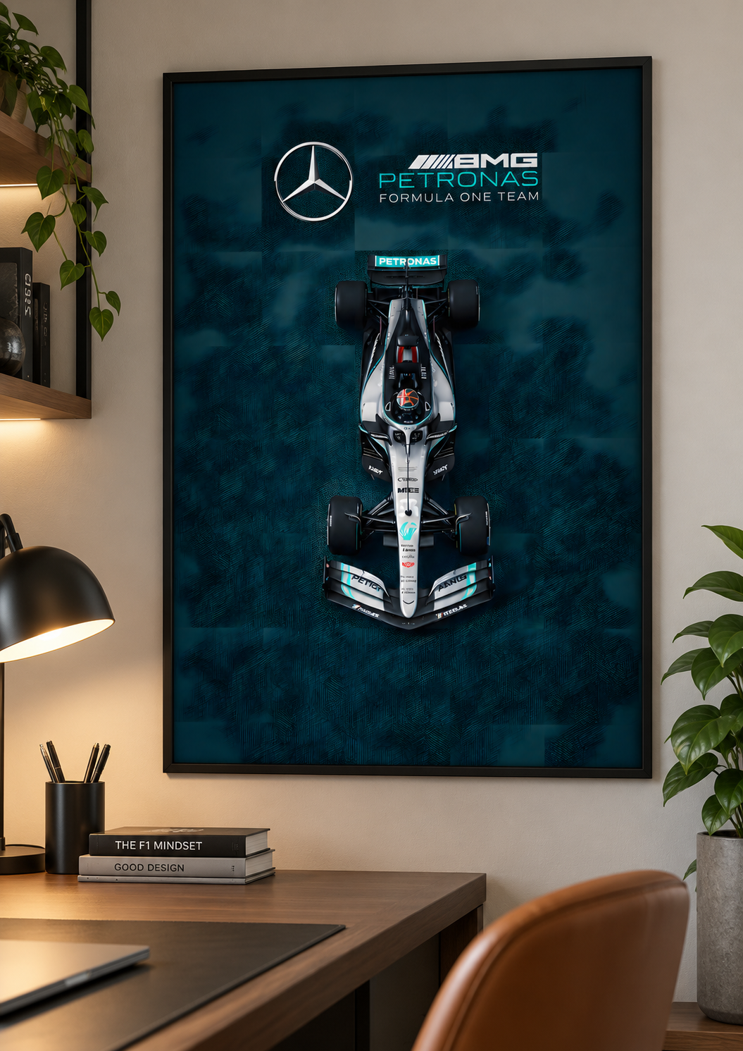 Mercedes Motorsport Print framed lifestyle mockup