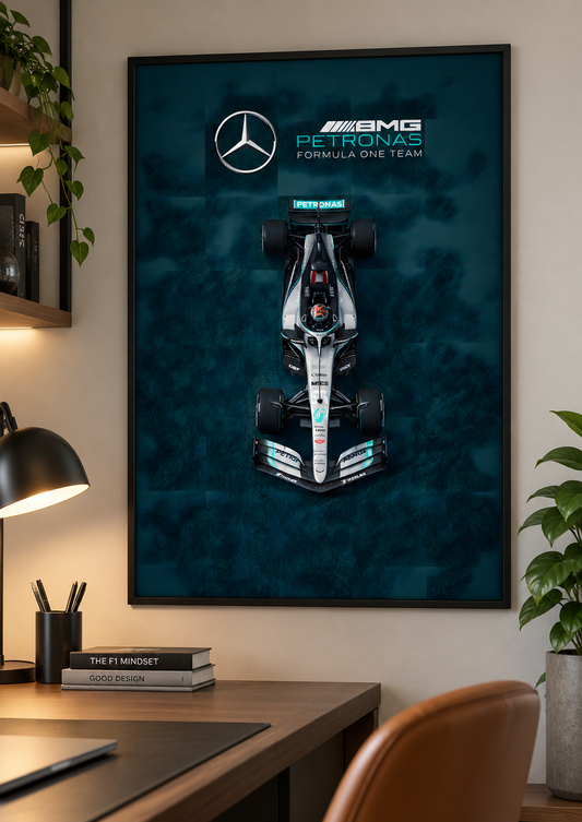 Mercedes Motorsport Print framed lifestyle mockup