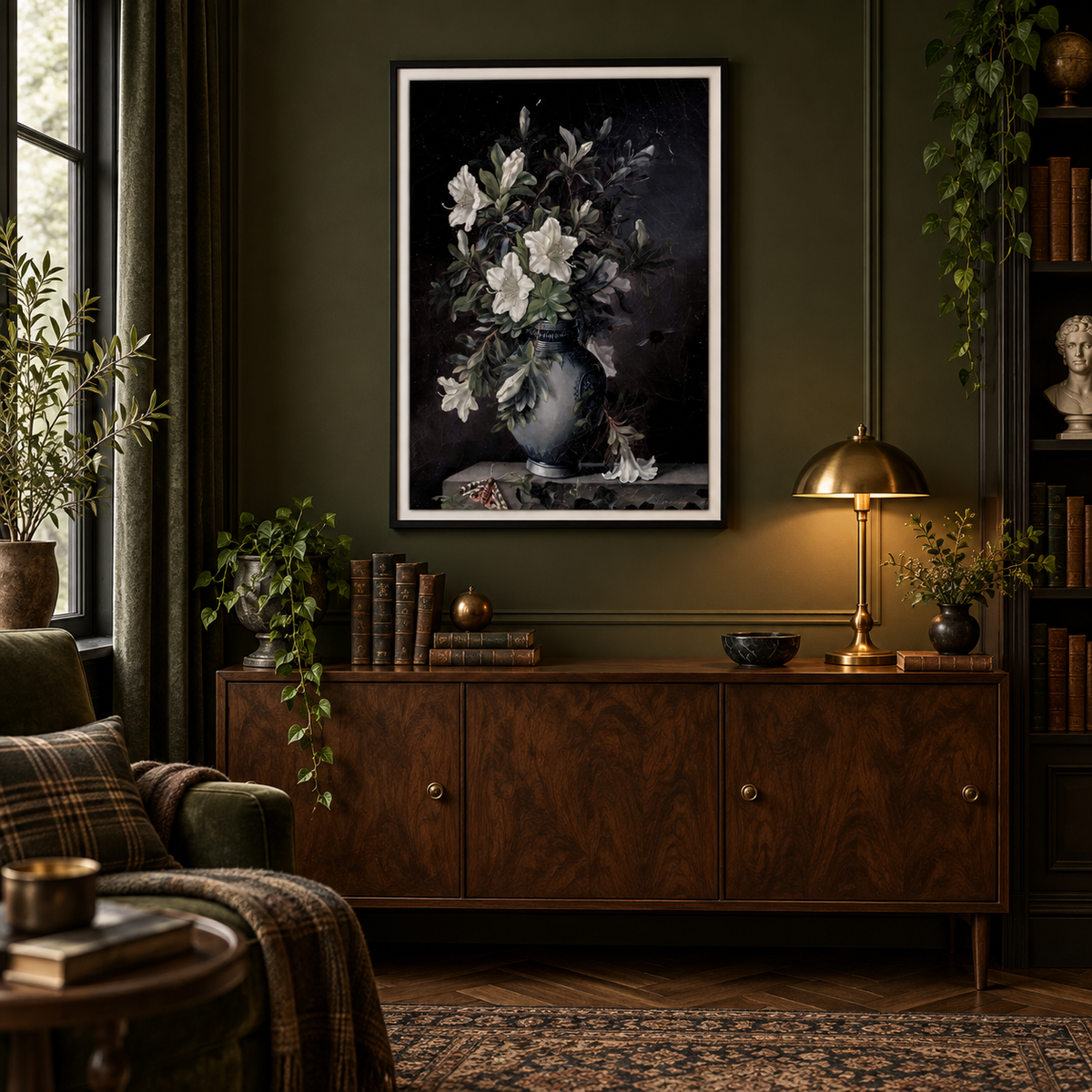 Midnight Azalea Still Life lifestyle room mockup
