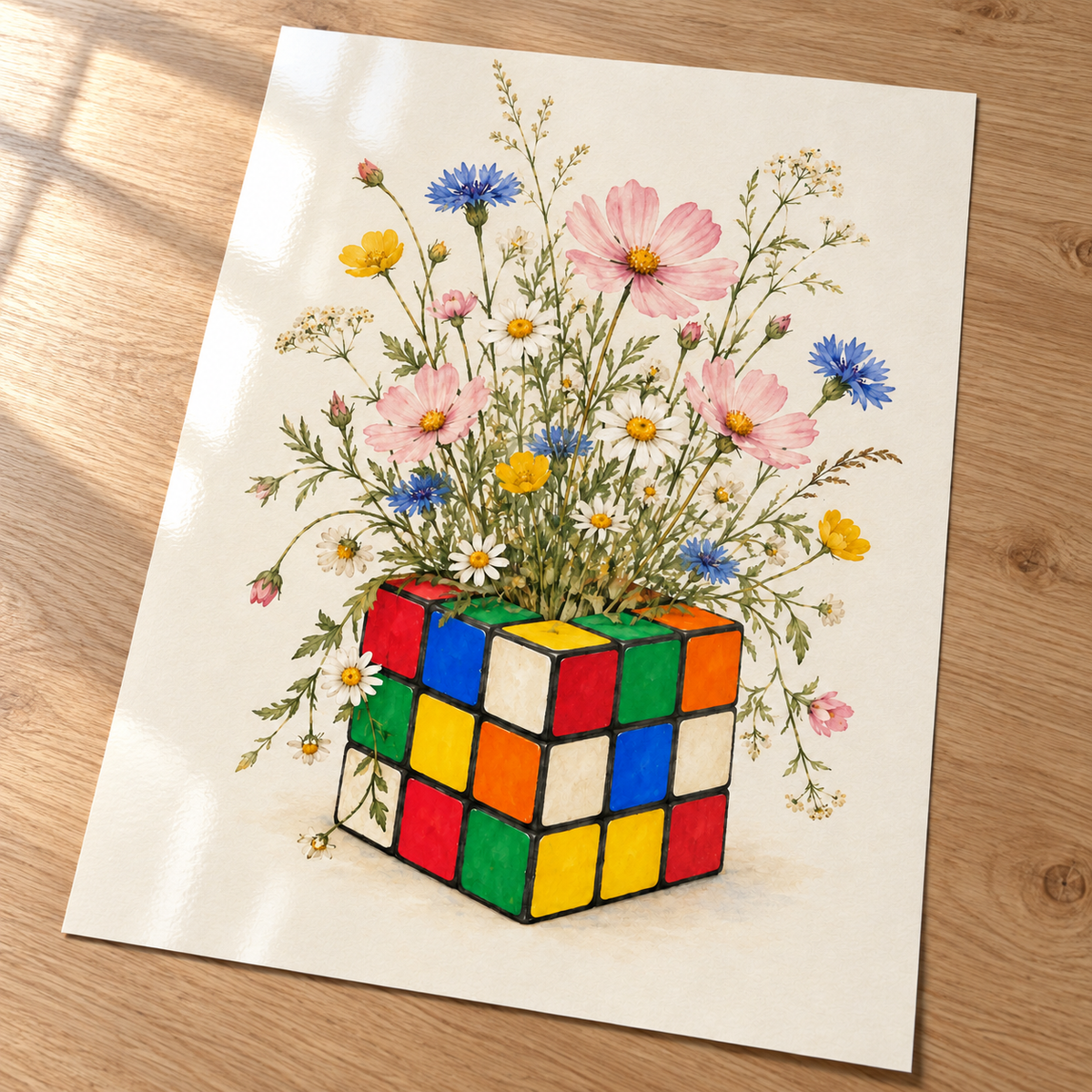 Bloom with a Twist unframed glossy card print included in the set