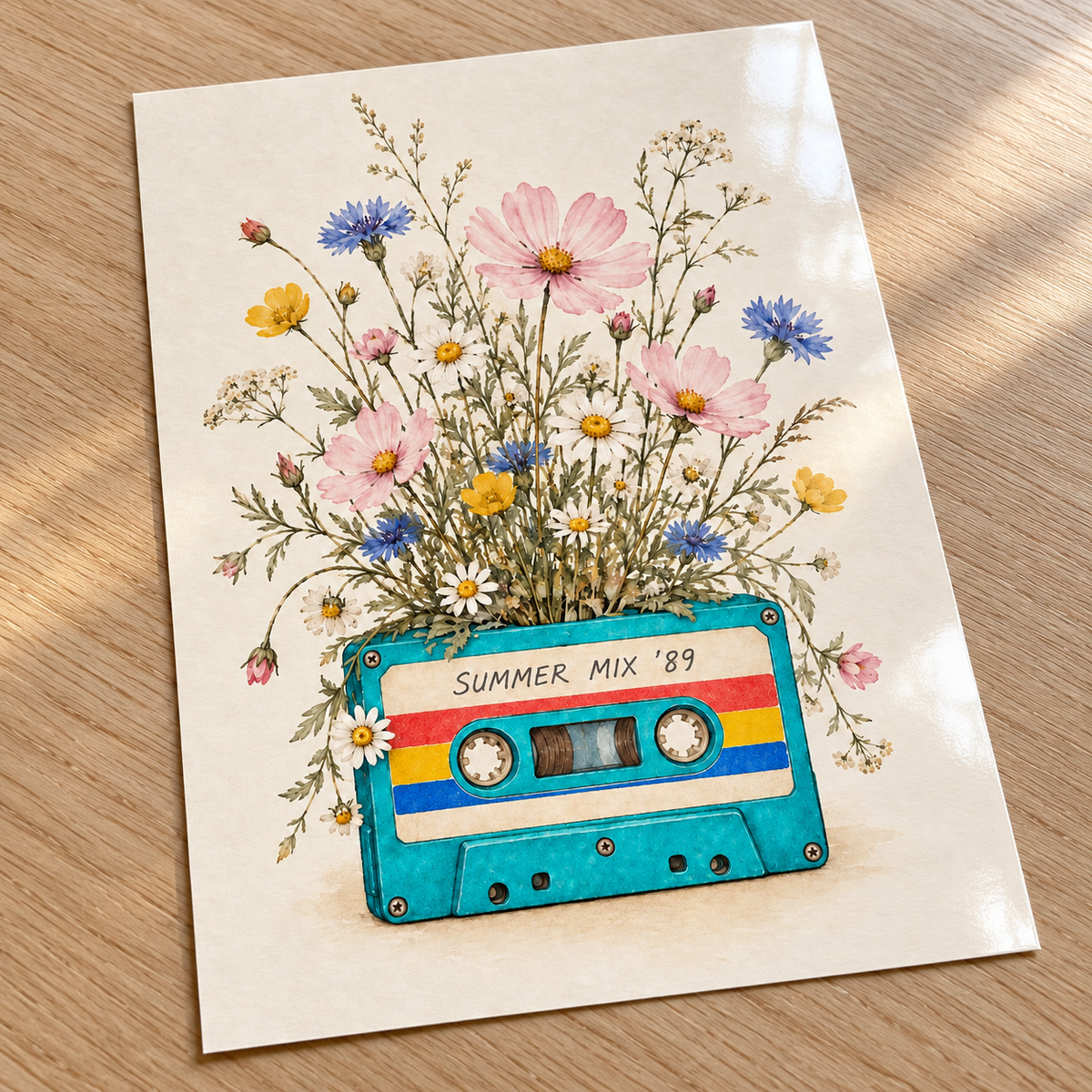 Petal Mix ’89 unframed glossy card print included in the set