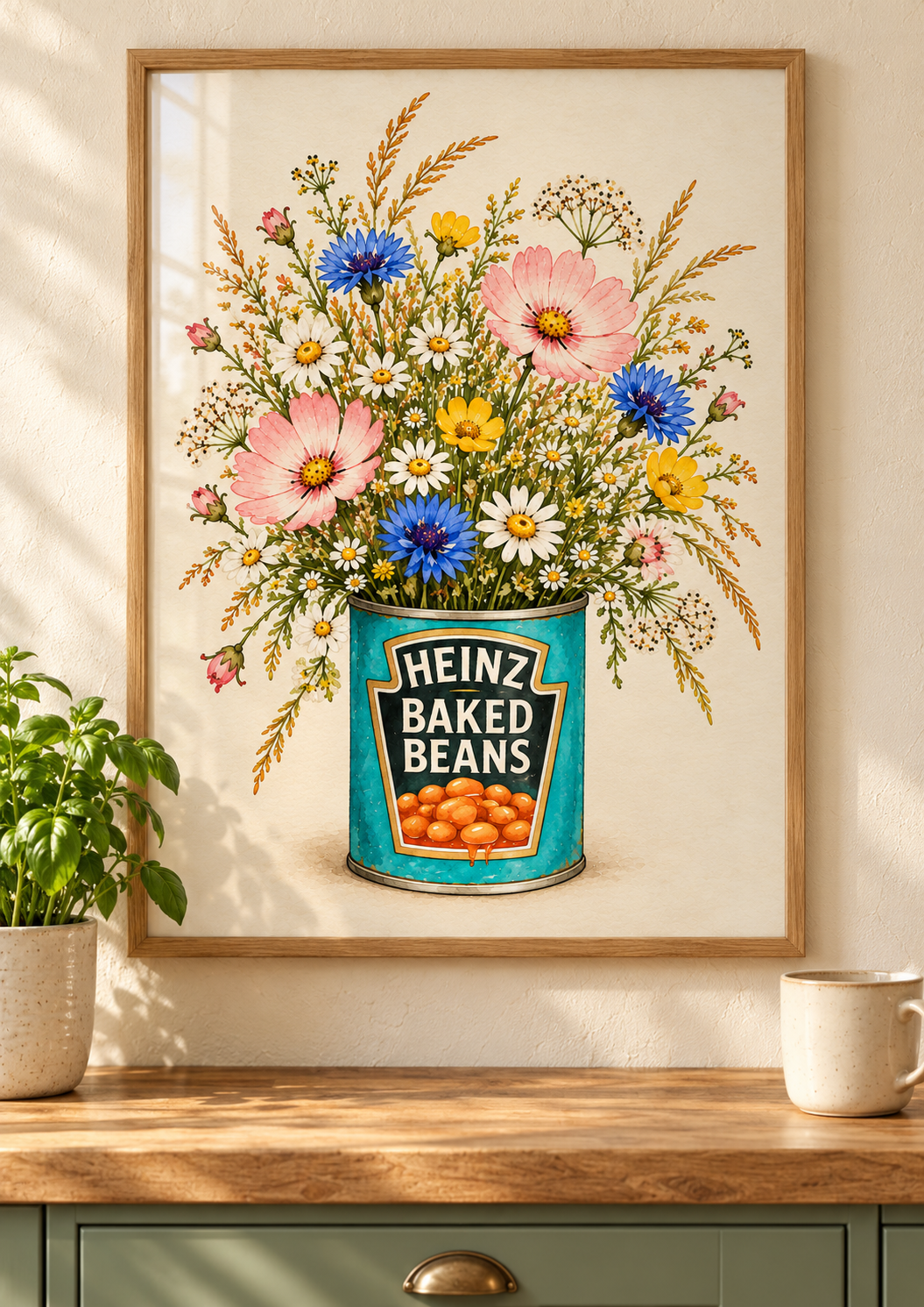 Full of Beans framed lifestyle mockup; frame not included