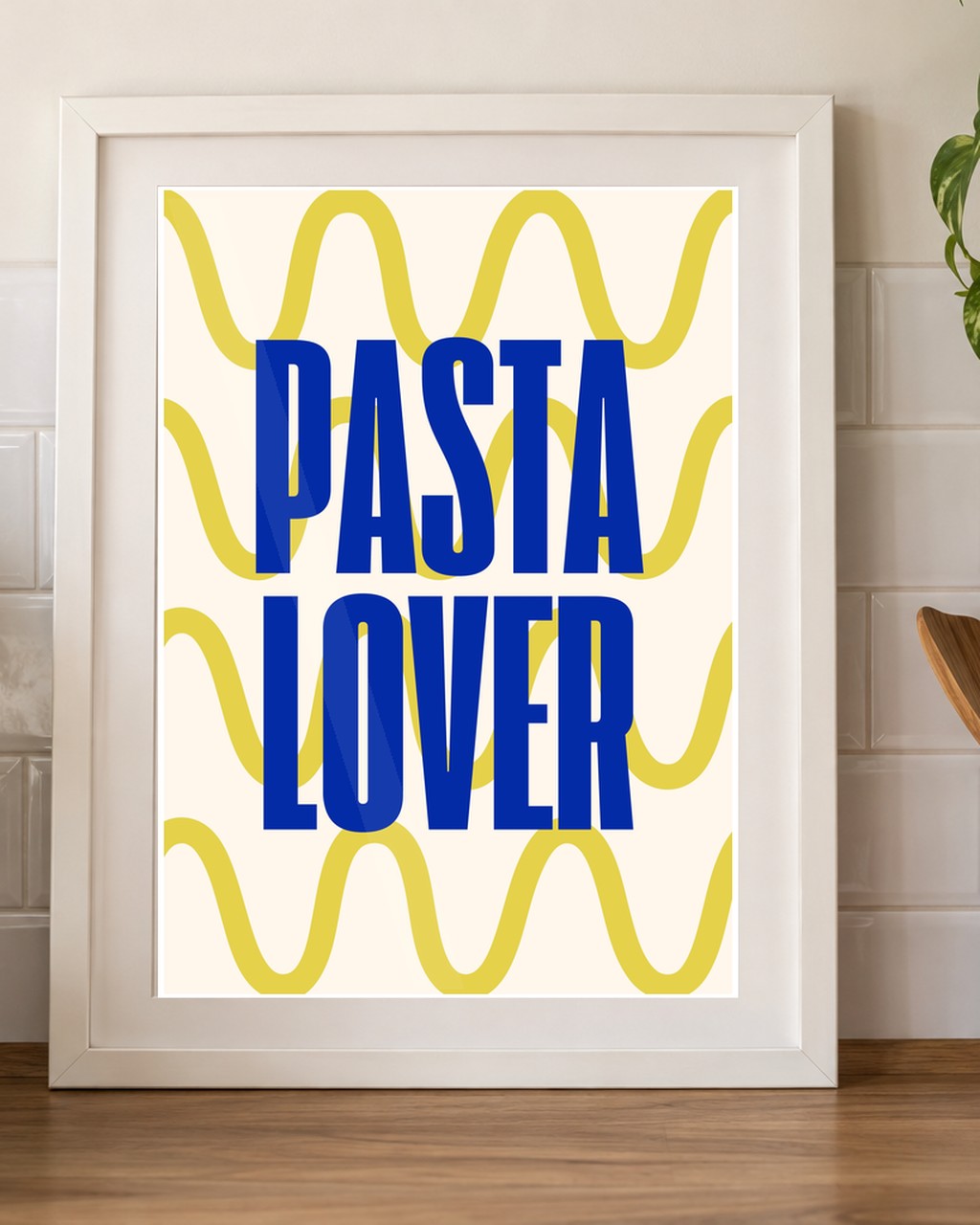 Pasta Lover Kitchen Print framed kitchen mockup