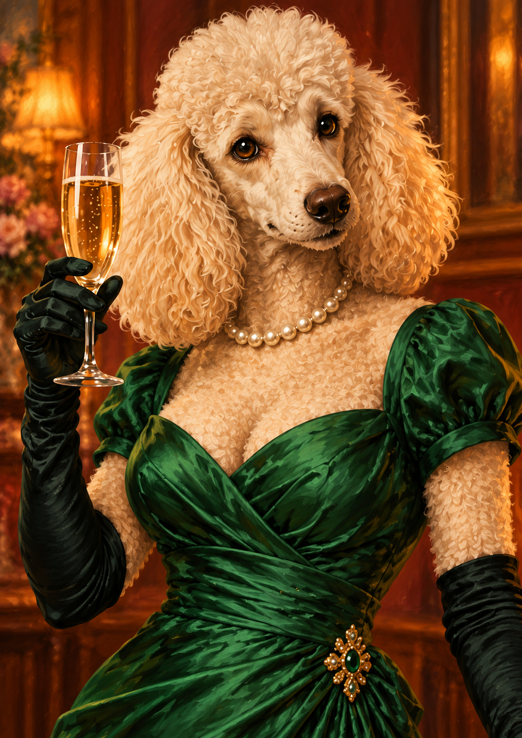 Poodles and Bubbles – Poodle & Champagne artwork