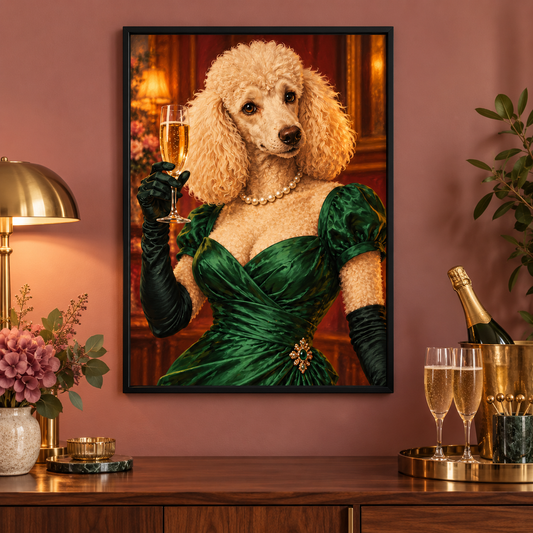 Poodles and Bubbles framed lifestyle mockup – frame not included