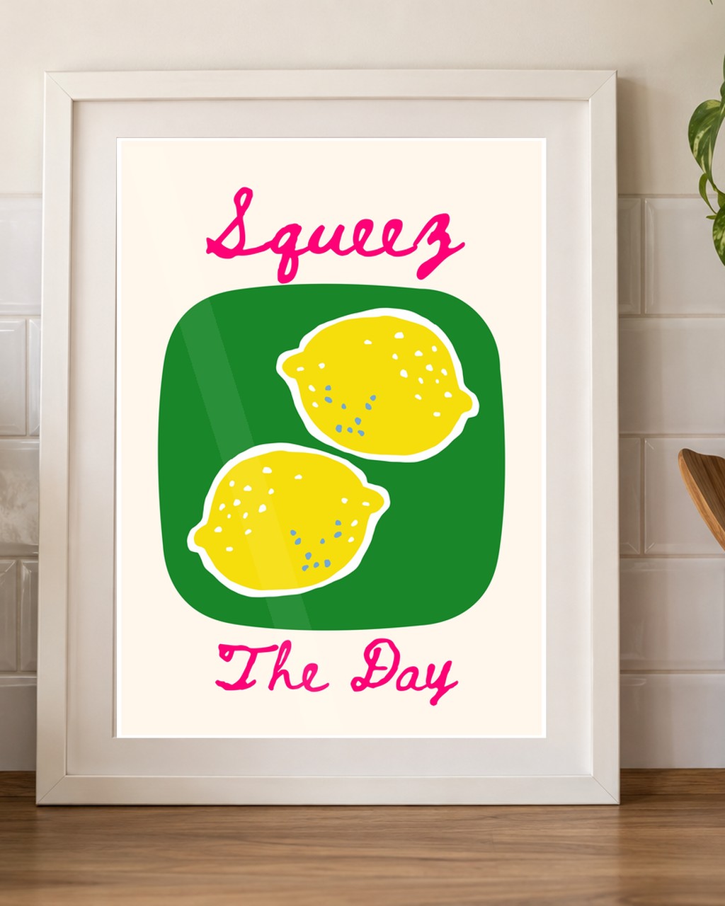 Squeeze The Day Lemon kitchen mockup