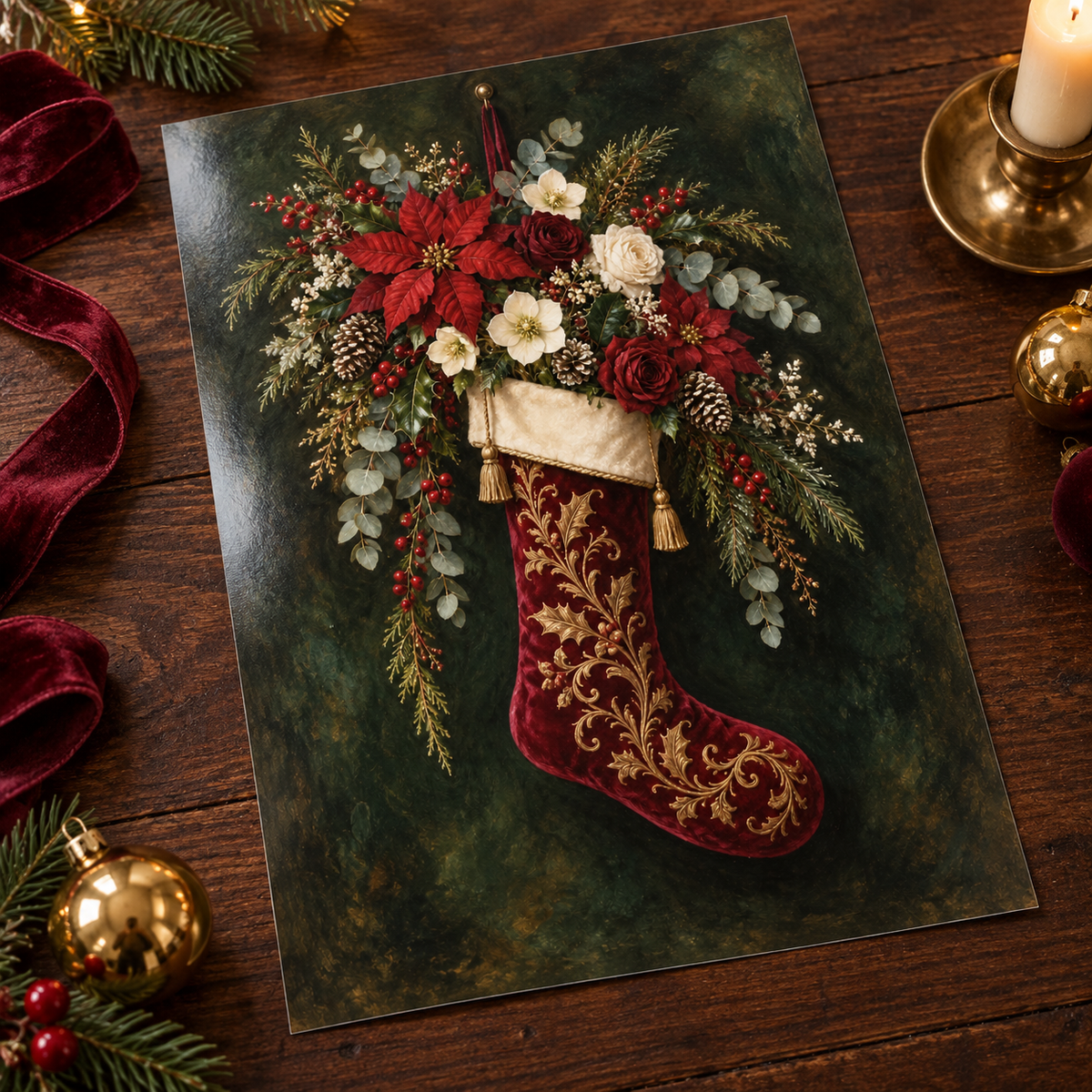 Stocking Full of Blooms unframed glossy art print