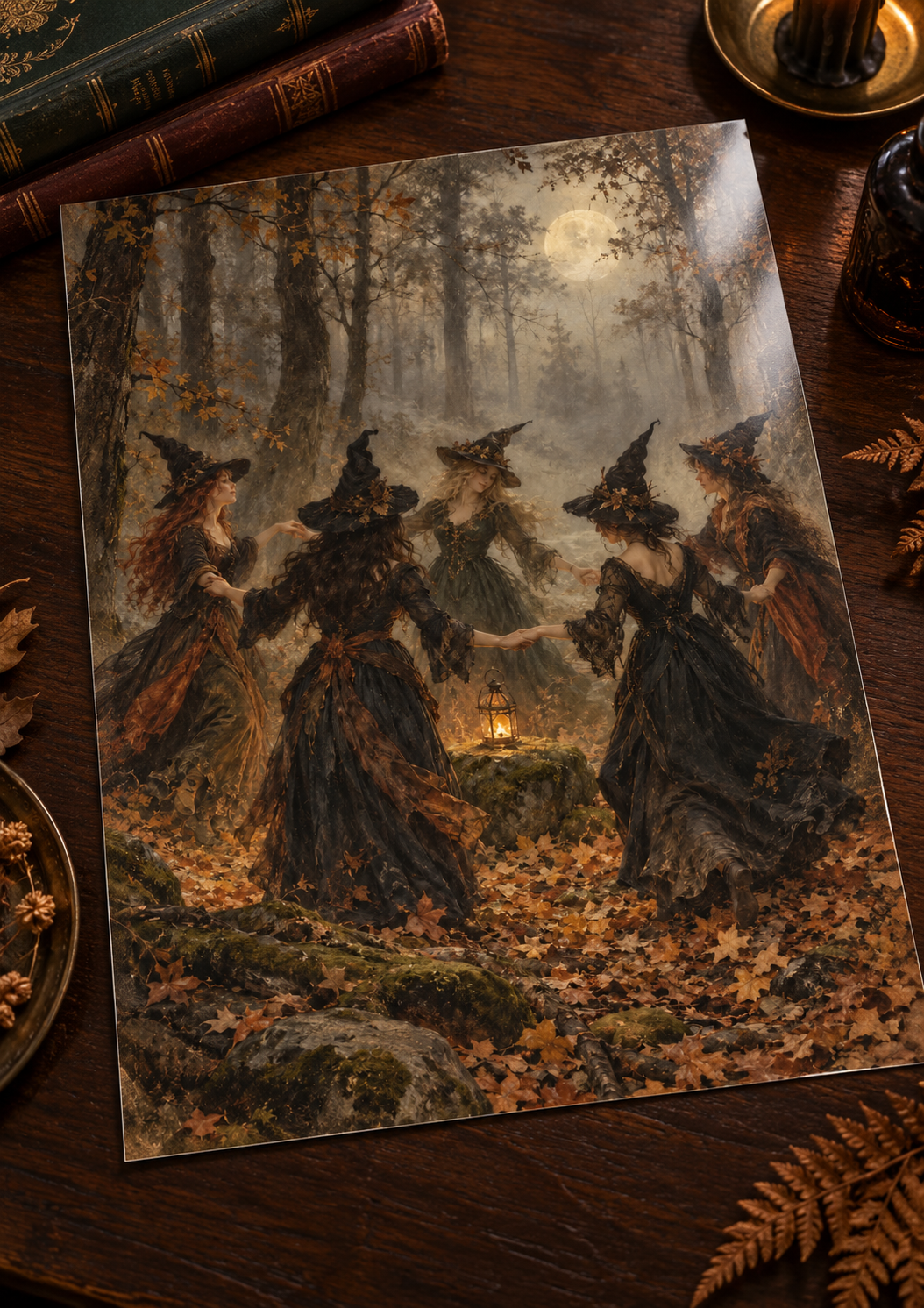 The Midnight Gathering unframed glossy photo print on a table