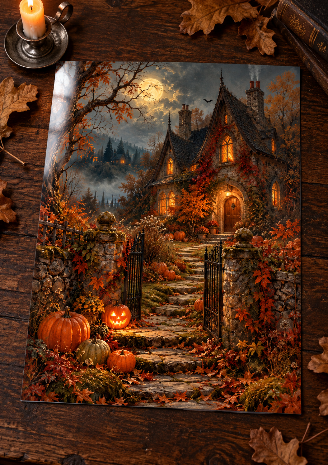 The Pumpkin House unframed glossy photo print on a table