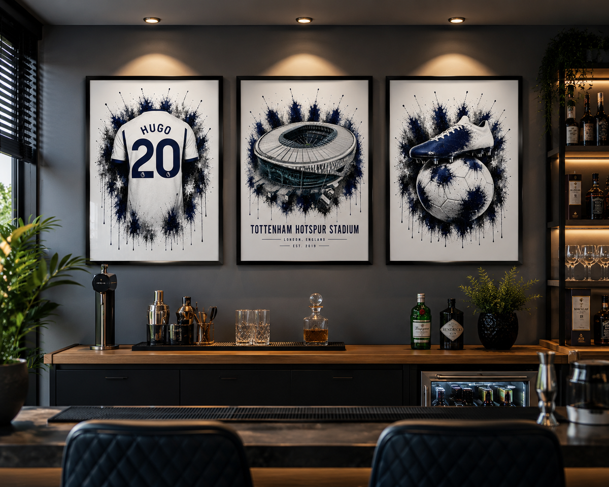 Personalised Football Prints | Set of 3 - Get 1 FREE | Any Team