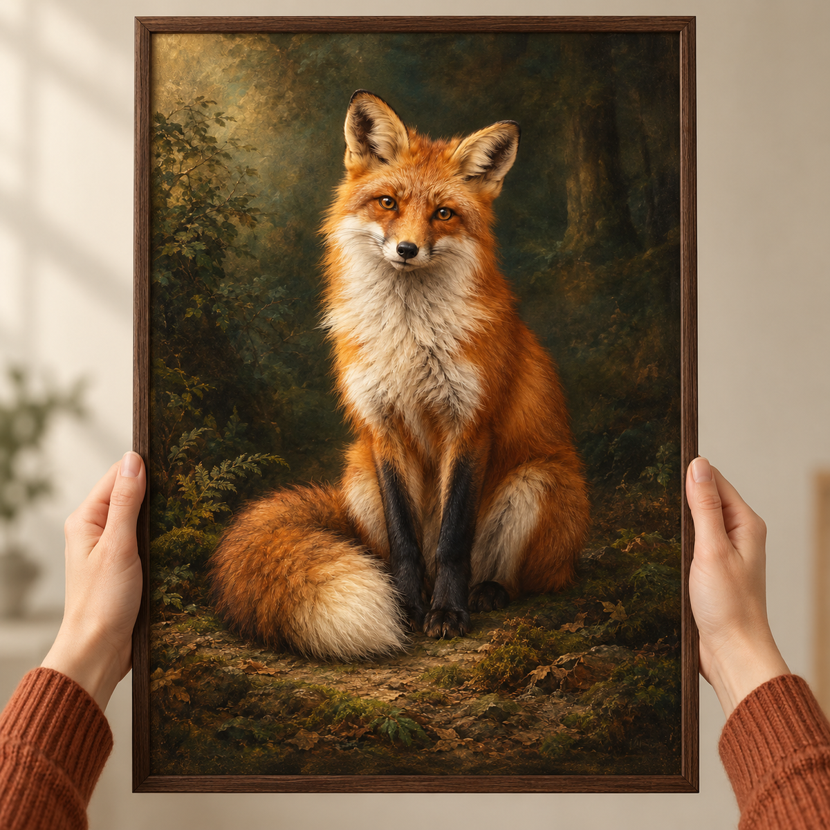 Fox – Wild & Timeless art print shown close up, held in a frame