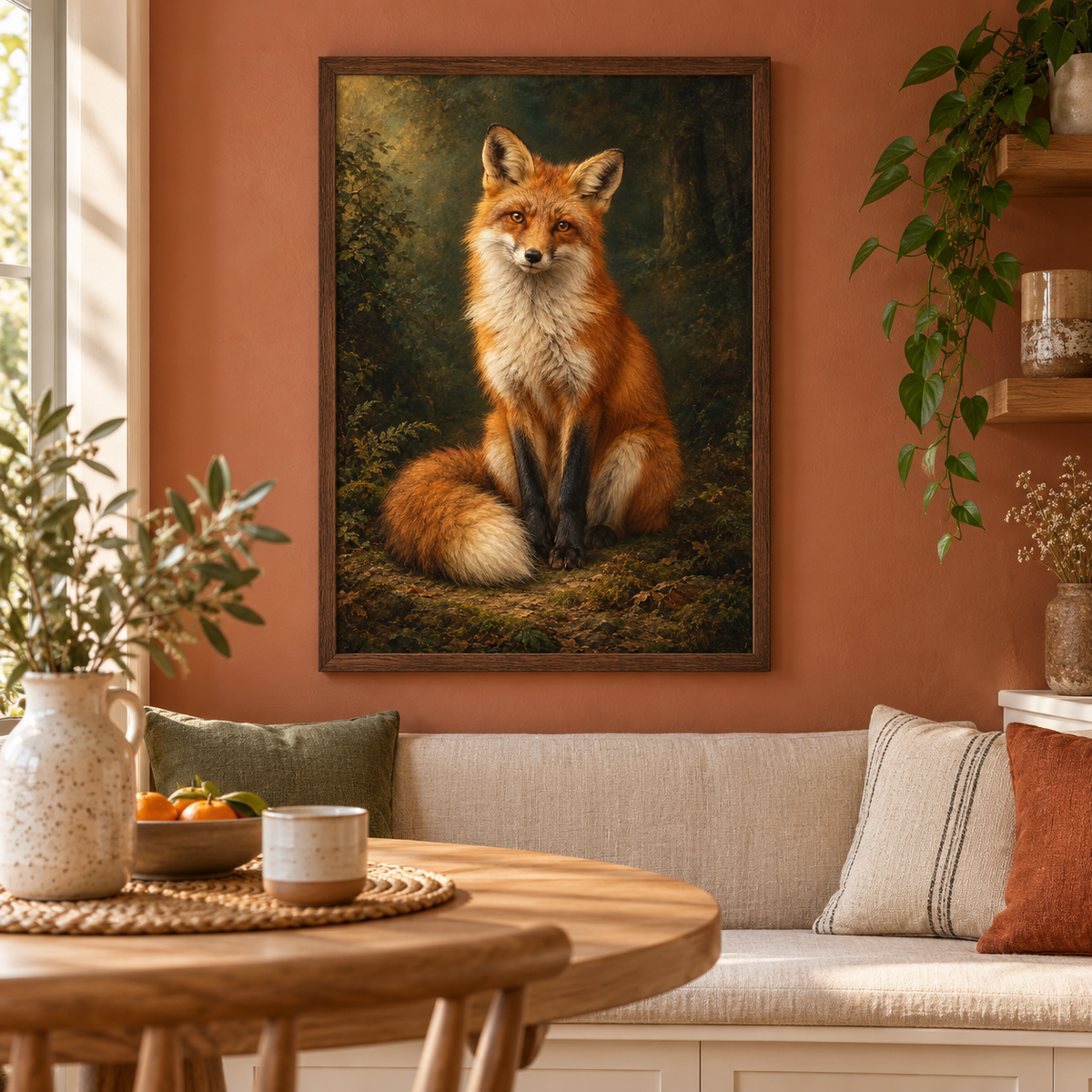 Fox – Wild & Timeless art print framed in a home setting